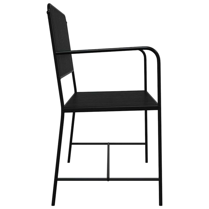 Utebenk Svart Metall Standard Holdbar Utebenk Rektangulær