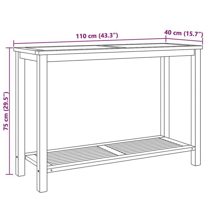 Kaffebord med lagring Brun 110 x 40 x 45 cm Heltre teak