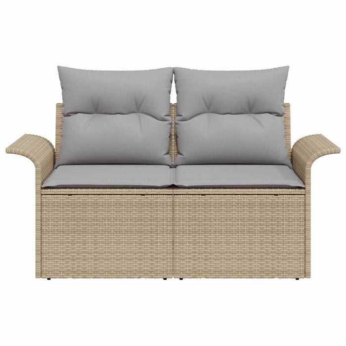 Hagemøbelsofa med pute Beige 141 x 62 x 69cm polyrotting