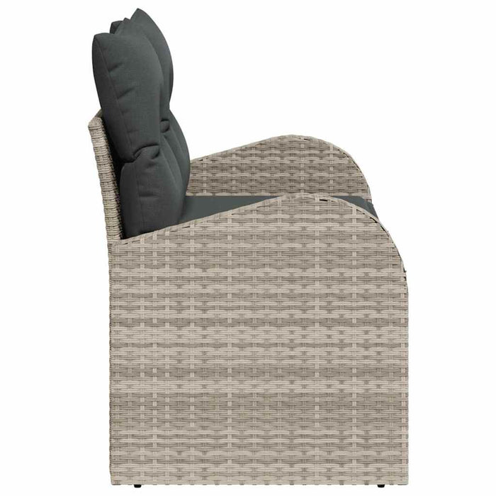 Hagemøbelsofa med pute Lysegrå 124 x 62 x 69cm polyrotting