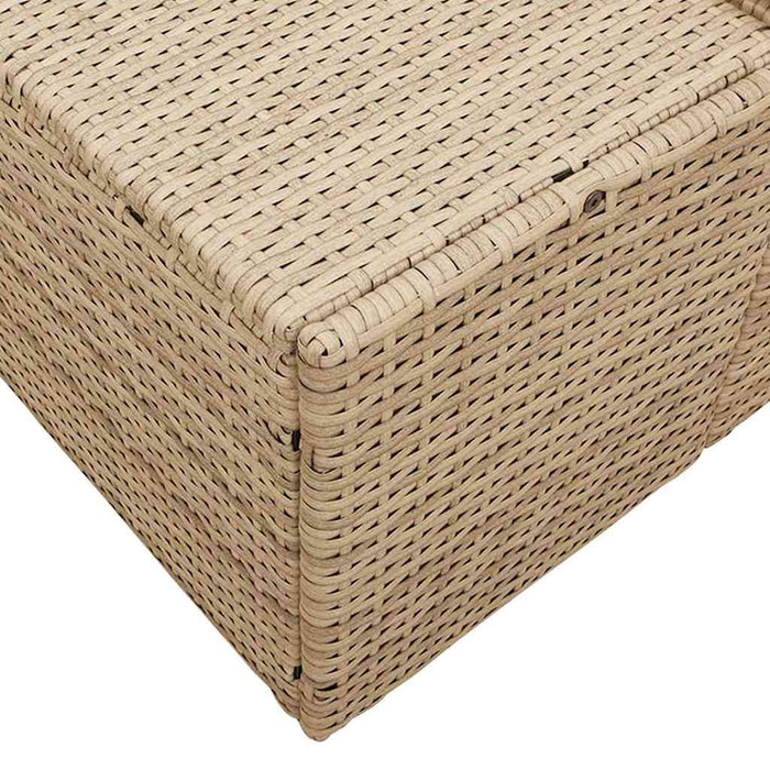 2-seters hagesofa med puter beige poly rattan
