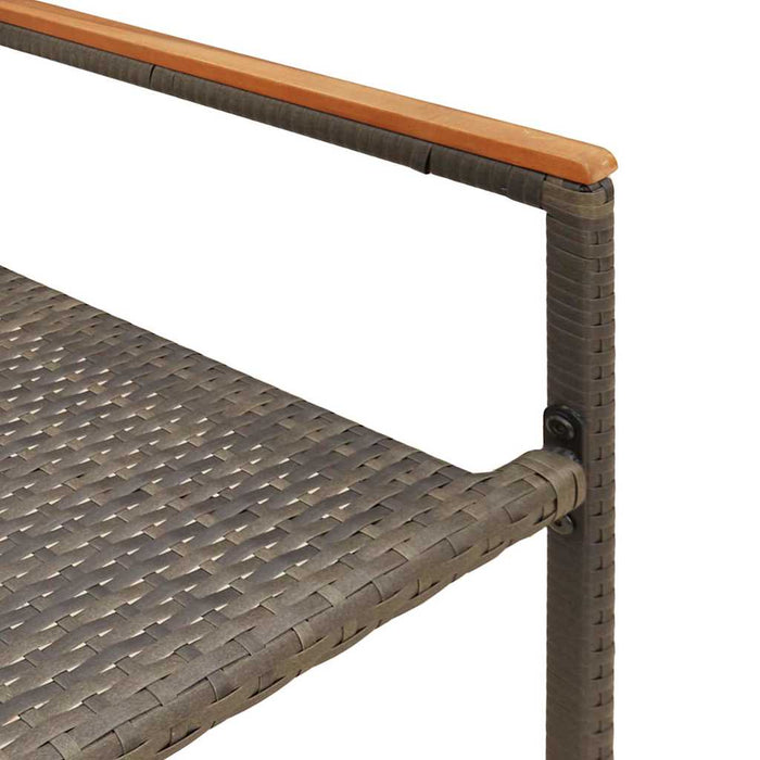 Stabling Hagemøbler med Puter 2 stk Grå Poly Rattan