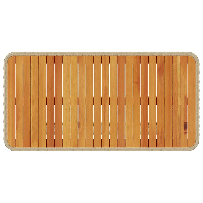 4 Delt Hage Spisegruppe med Puter Beige Poly Rattan Akasie