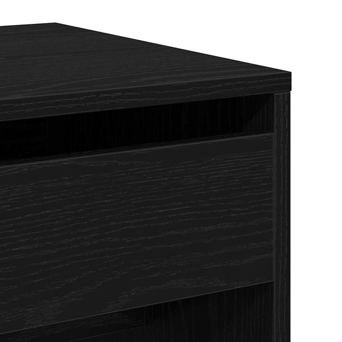 Speilbord med skuff Svart eik 60 x 40 x 75 cm Konstruert tre