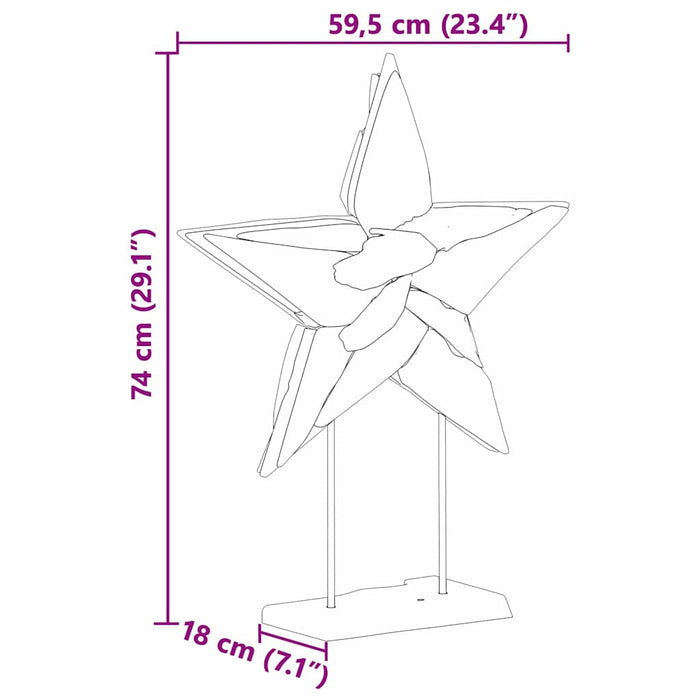 Juletre Stjerne Brun 60 x 5 x 75 cm Massivt Teaktre