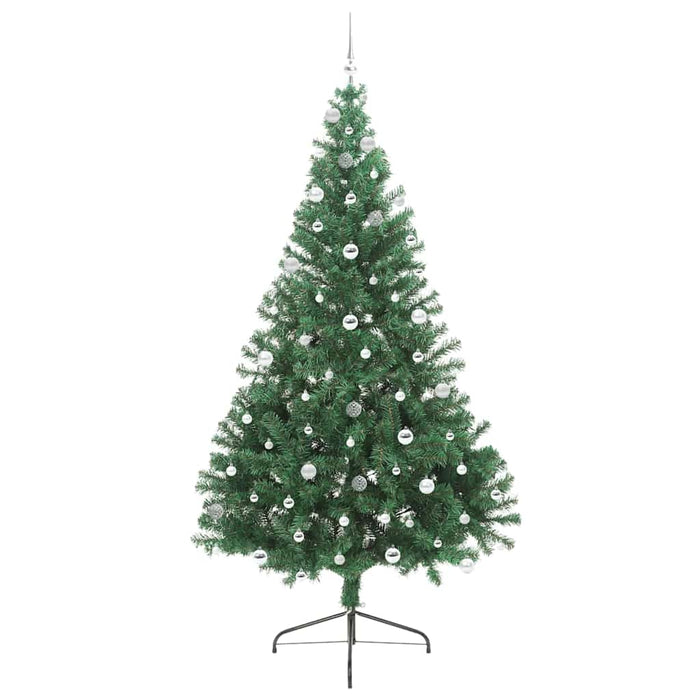 Kunstig Forhåndsopplyst Juletre med 300 LED grønn 240 cm PVC