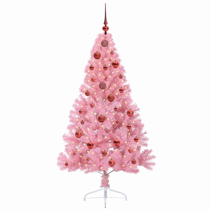 Kunstig Forhåndsopplyst Juletre med 150 LED Rosa 150 cm PVC
