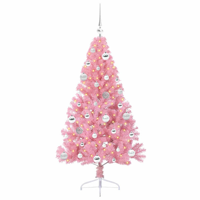 Kunstig Forhåndsopplyst Juletre med 150 LED Rosa 150 cm PVC