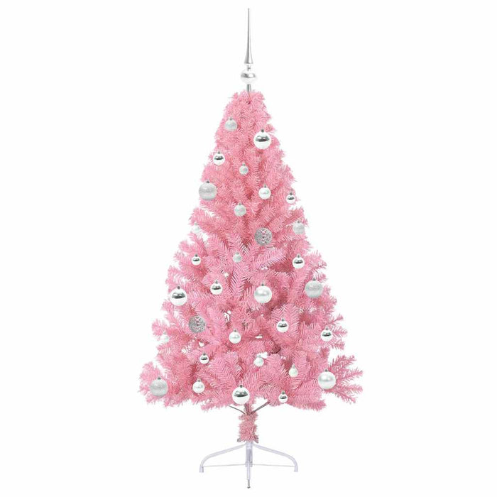 Kunstig Forhåndsopplyst Juletre med 150 LED Rosa 150 cm PVC