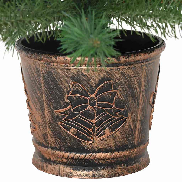 Kunstig juletre med 150 LED med stativ grønn 90 cm PE og PVC