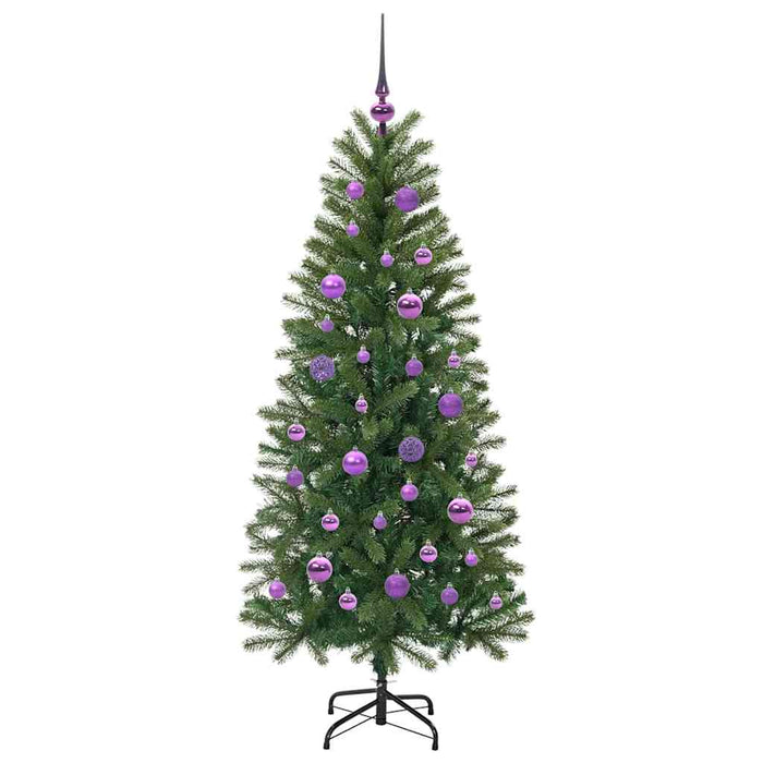Kunstig juletre med 150 LED med stativ grønn 150 cm PE og PVC