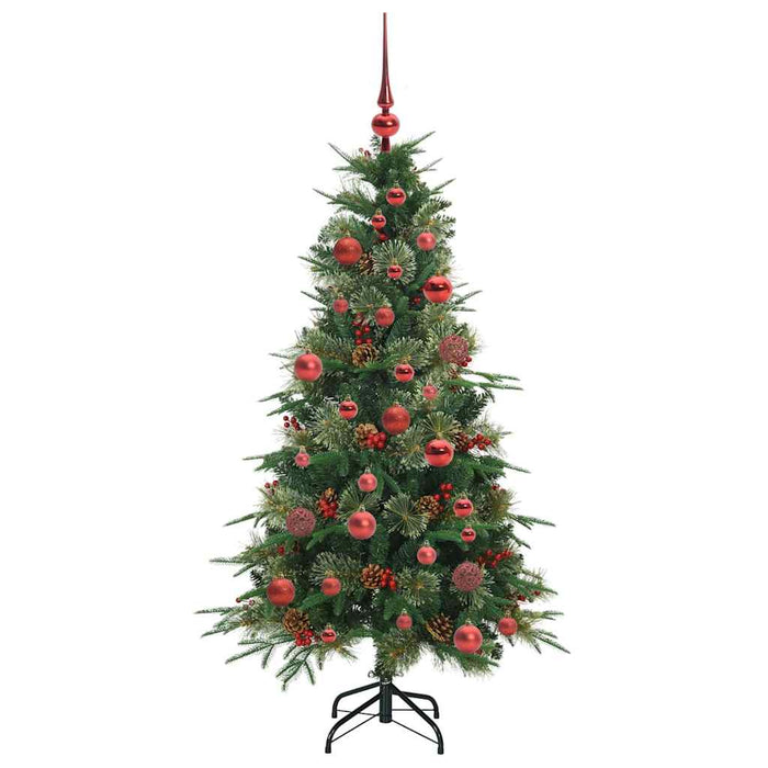 Kunstig sammensatt juletre med 150 LED grønn 150 cm PE og PVC