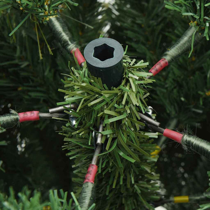 Kunstig sammensatt juletre med 300 LED grønn 180 cm PE og PVC