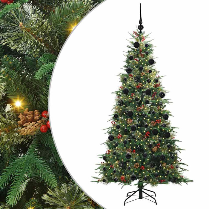 Kunstig sammensatt juletre med 300 LED grønn 210 cm PE og PVC