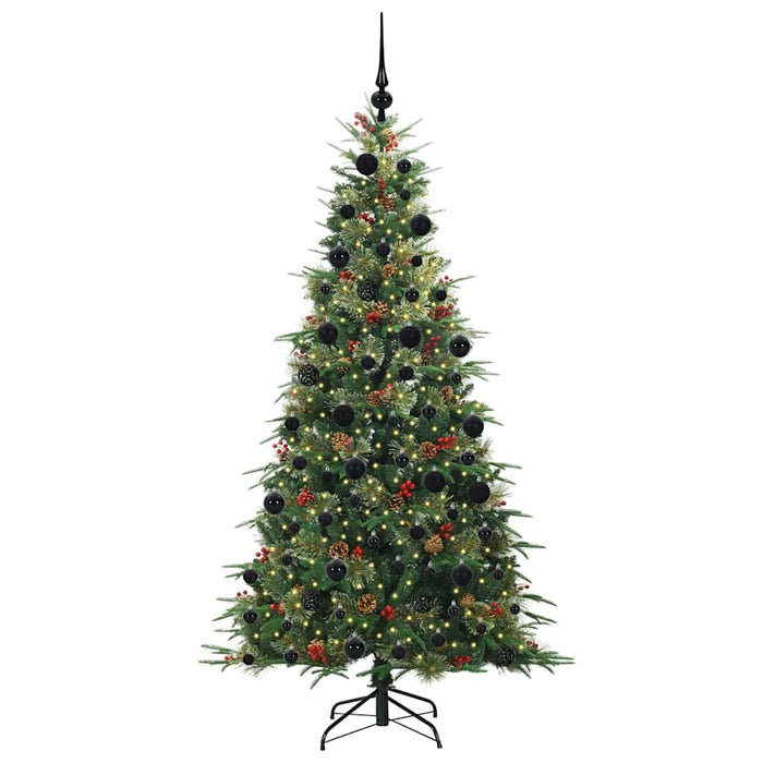 Kunstig sammensatt juletre med 300 LED grønn 210 cm PE og PVC