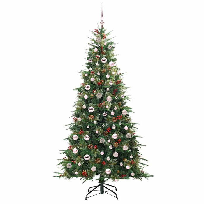 Kunstig sammensatt juletre med 300 LED grønn 210 cm PE og PVC