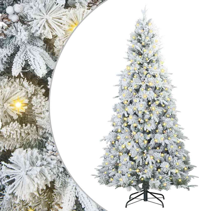 Kunstig sammensatt juletre med 300 LED grønn 180 cm PE og PVC