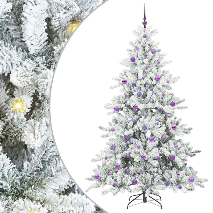Kunstig sammensatt juletre with LEDs med stativ 210cm PVC