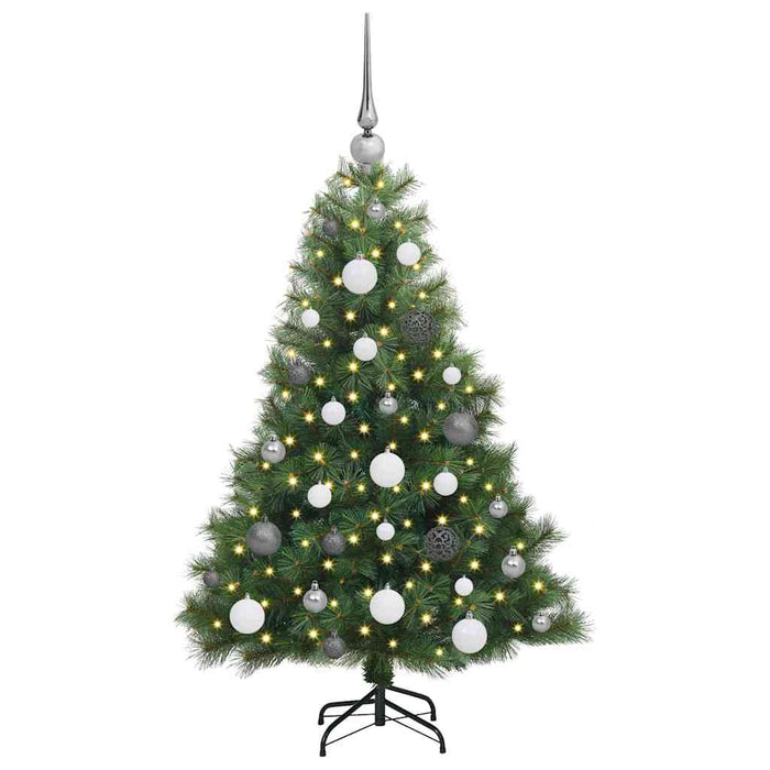 Kunstig juletre med 150 LED med stativ grønn 120 cm PE og PVC