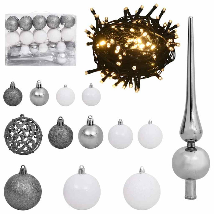 Kunstig juletre med 150 LED med stativ grønn 120 cm PE og PVC