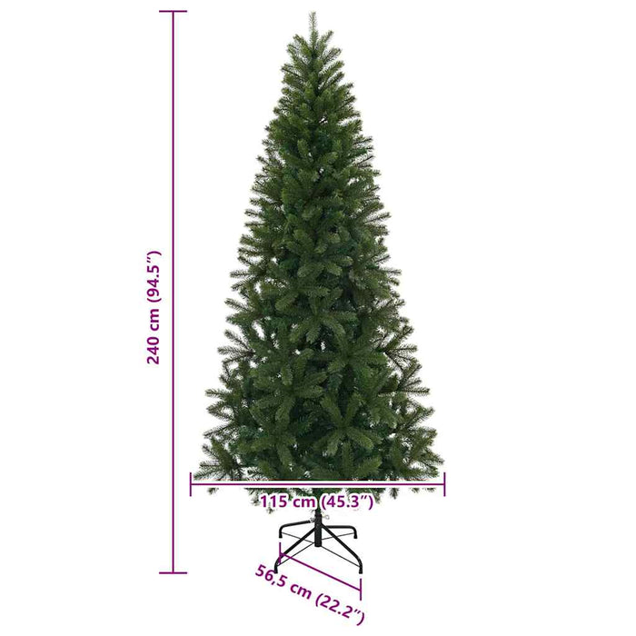 Kunstig juletre med stativ grønn 240 cm PVC, PE og stål