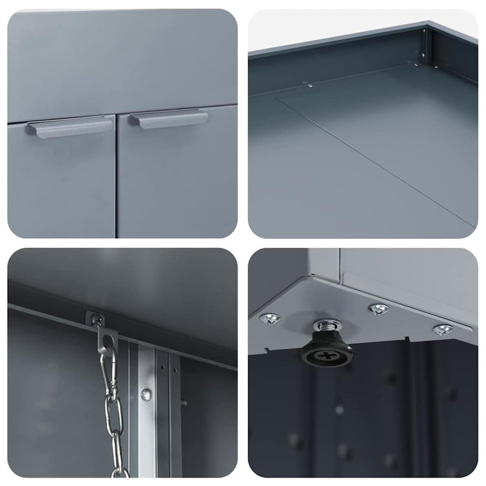 Avfallsbeholderoppbevaring med plantehus for enkelt 240L søppelbøtte