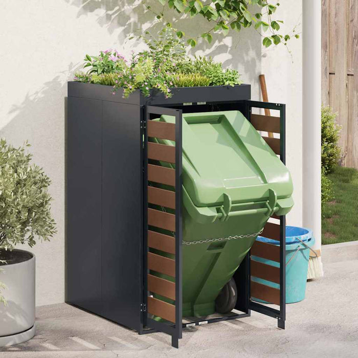 Oppbevaring av hjulbeholder med plantertak for 240L beholder