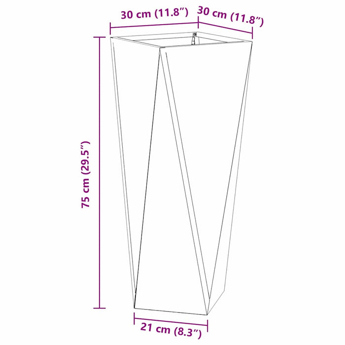 Plantekassed 2 pcs Hvit 30 x 30 x 75 cm Stål