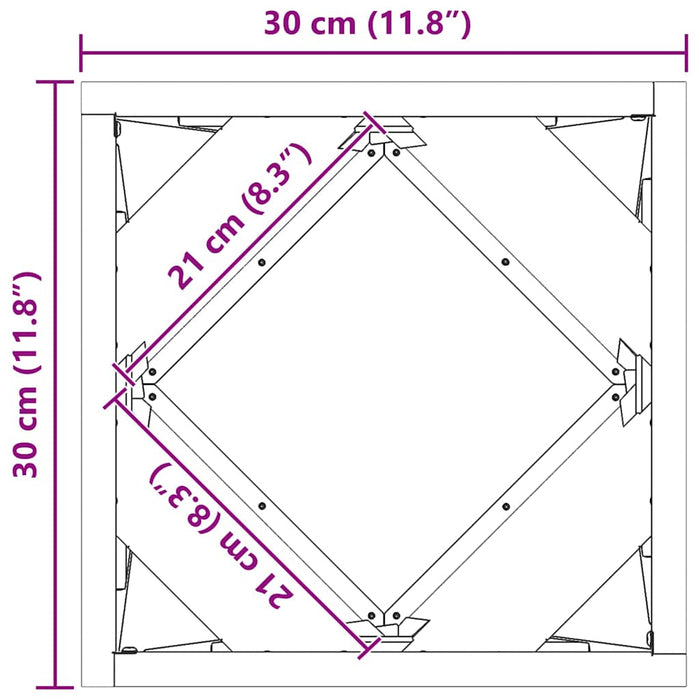 Plantekassed Svart 30 x 30 x 30 cm Stål