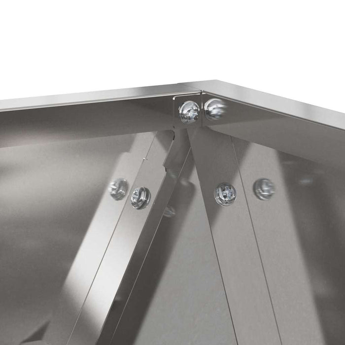 Plantekassed sølv 40 x 40 x 40 cm Rustfritt Stål