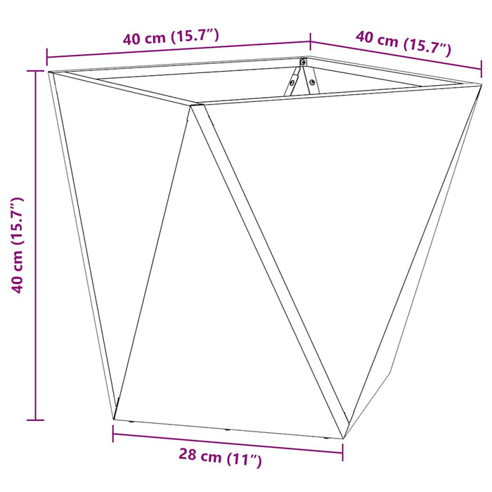 Plantekassed sølv 40 x 40 x 40 cm Rustfritt Stål