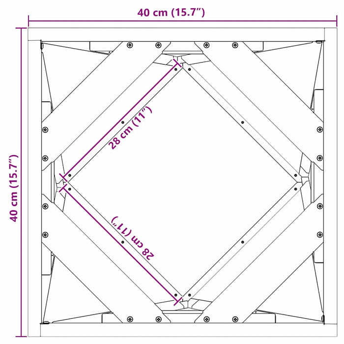 Plantekassed sølv 40 x 40 x 40 cm Rustfritt Stål