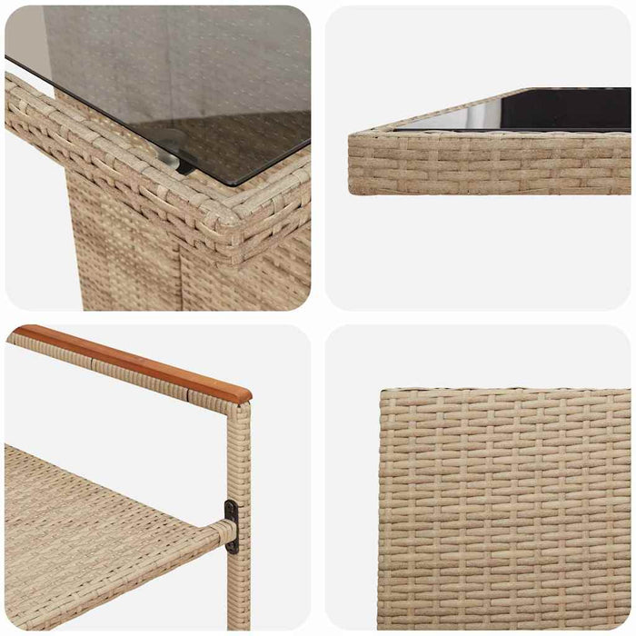 11-dels Hagemøbelsett Beige Poly Rattan