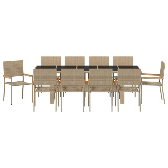 11-dels Hagemøbelsett Beige Poly Rattan