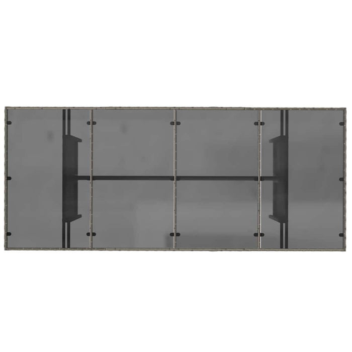 7-delt Hage Spisebord Sett Grå Polyrotting