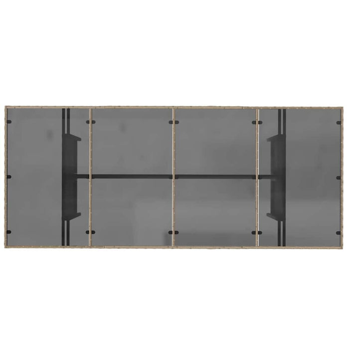 7-delt hage spisebordsett beige polyrotting