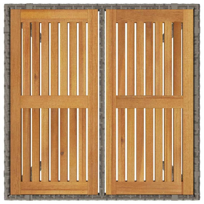 3 Delt Hage Spisebordsett Grå Polyrotting Akasie, vidaXL Stabelbare Hage Stoler med Puter 2 stk Grå Polyrotting