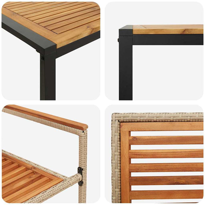 Hage Spisegruppe 5 pcs Beige 140 x 80 x 75 cm polyrotting