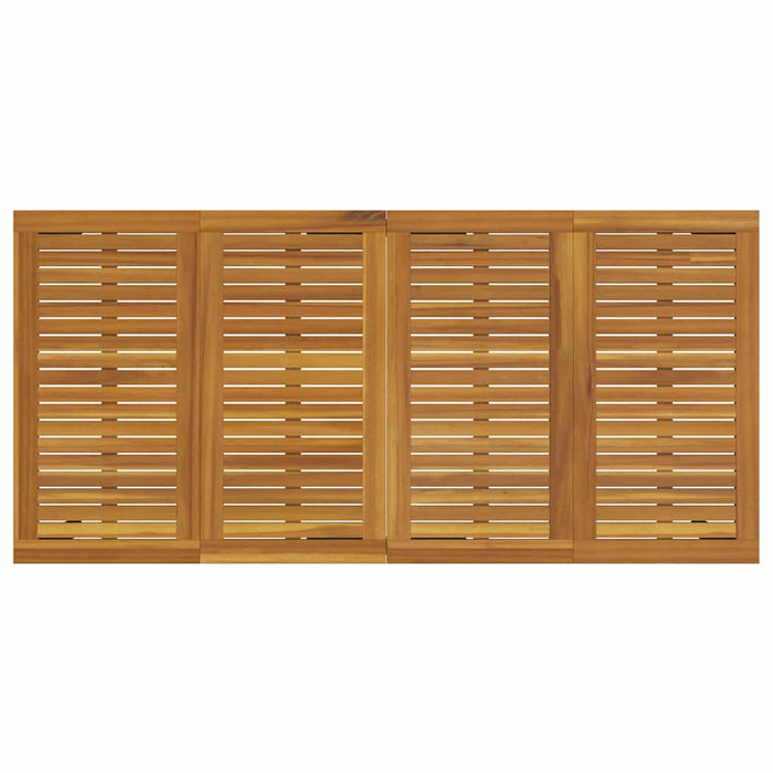 9-delers hagemøbelsett Grå Polyrotting Akasie, vidaXL Stablebare hagemøbler med puter 2 stk Grå Polyrotting, vidaXL Hagebord 200x90x75 cm Solid Akasietre og Metall