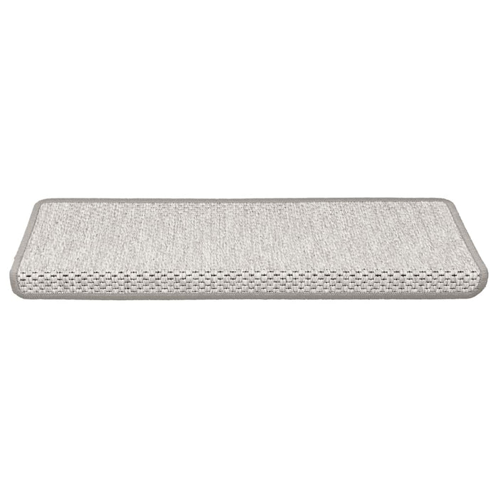 Selvklebende trappematter sisal 30 stk 65x21x4 cm platina
