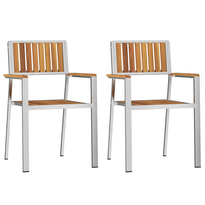 3-delt hage spisebordsett i solid akasietre