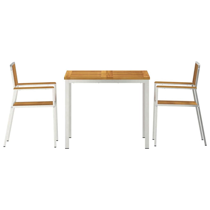 3-delt hage spisebordsett i solid akasietre