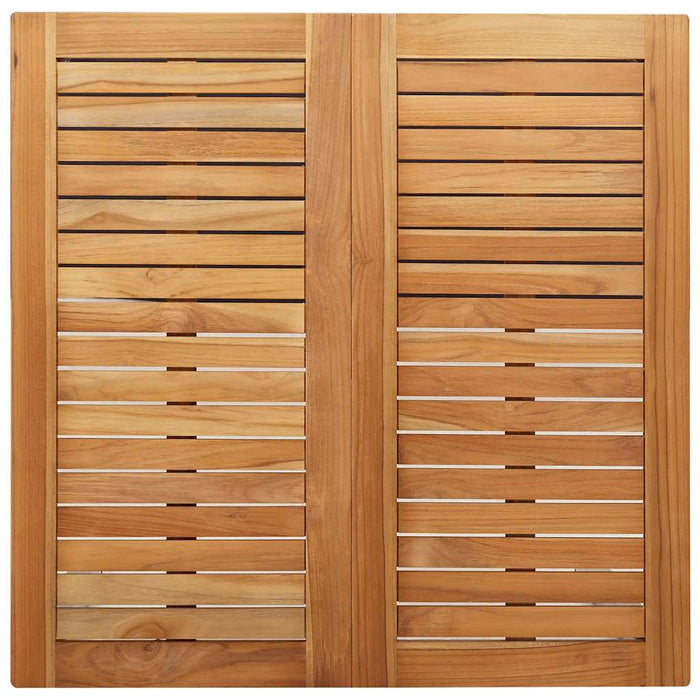 3-delt hage spisebord sett i solid teak, vidaXL utendørs spisebord 90x90x74.5 cm i solid teak