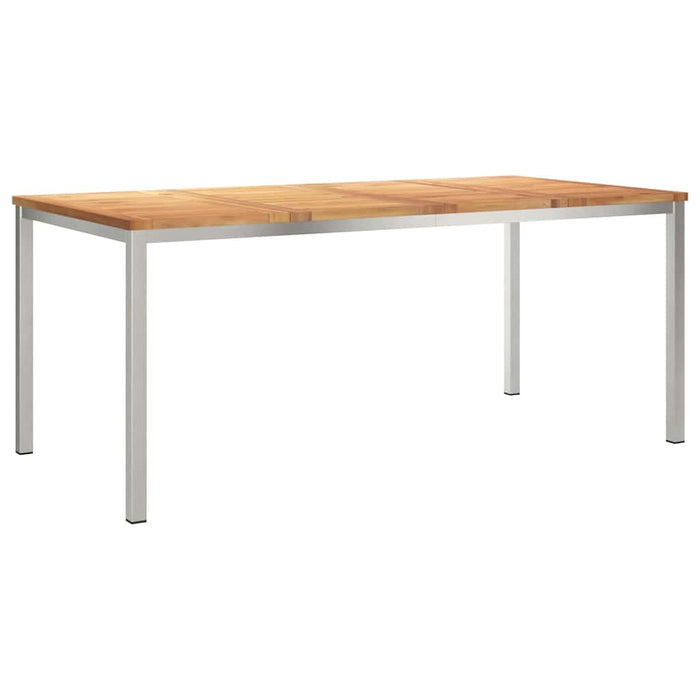 7-delt hagespisestolsett i massivt teak, vidaXL utendørs spisebord 180x90x75 cm i massivt teak