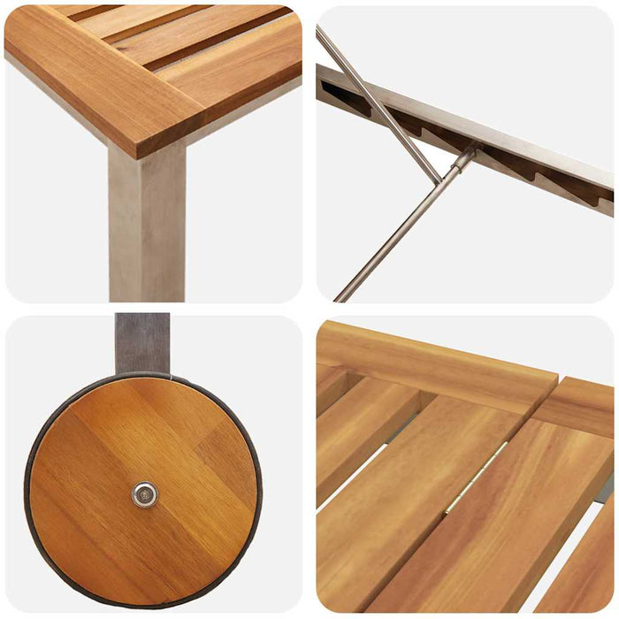 Solsenger 2 stk med Bord i Solid Akasietre