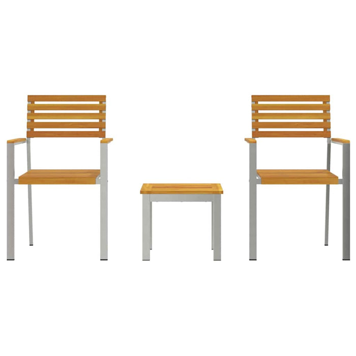 3 Delt Hage Spisegruppe i Solid Akasietre, vidaXL Stable Hage Stoler 2 stk Solid Akasietre og Stål