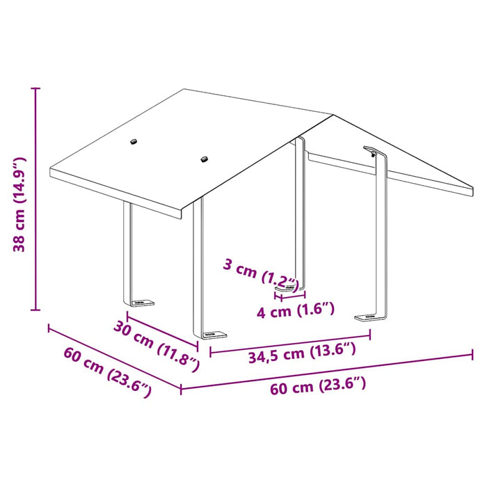 Pipehette sølv 60 x 60 x 38 cm Rustfritt Stål