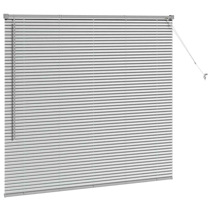 Vindu persienne med gardiner Sølv 80 x 130 cm Aluminium