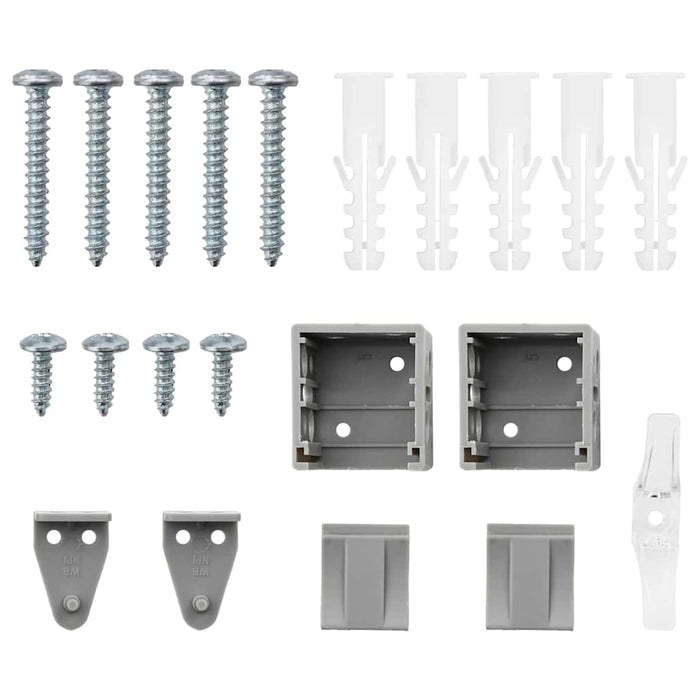 Vindu persienne med gardiner Sølv 80 x 130 cm Aluminium