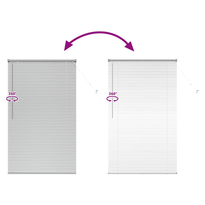 Vindu persienne med gardiner Annet Sølv 105 x 175 cm Aluminium